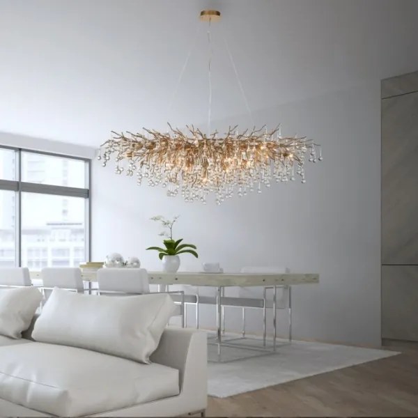 Paul Neuhaus 2031-11 - Csillár zsinóron ICICLE 15xG9/40W/230V 75x150 cm réz