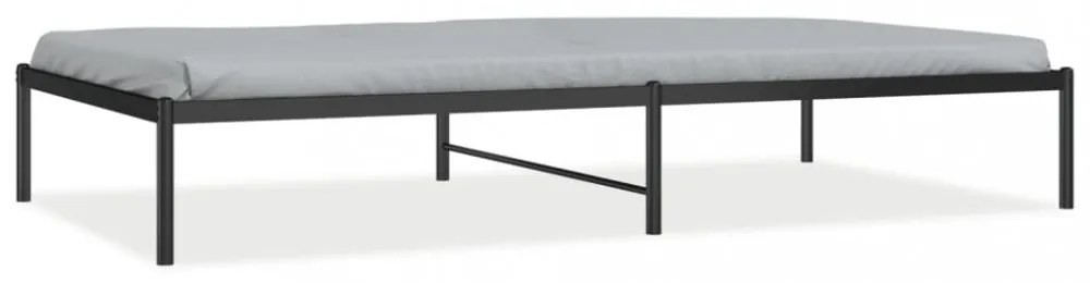fekete fém ágykeret 107 x 203 cm