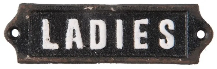 Öntöttvas ajtótábla "Ladies" felirattal
