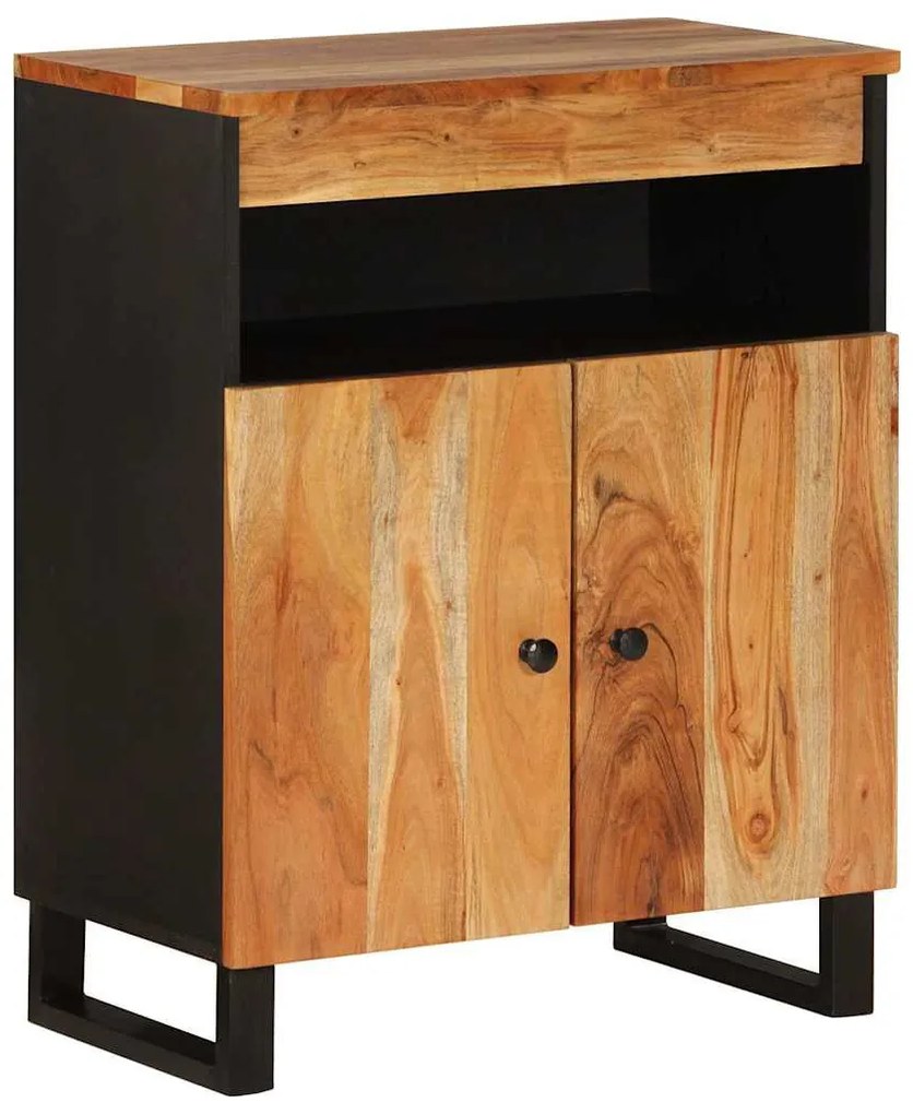 tömör akácfa tálalószekrény 2 ajtóval 60 x 33 x 75 cm