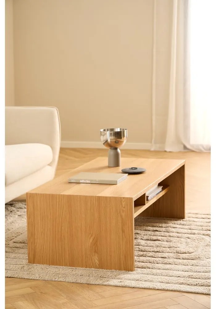 Natúr színű dohányzóasztal tölgyfa dekorral 60x120 cm Arlon – Actona