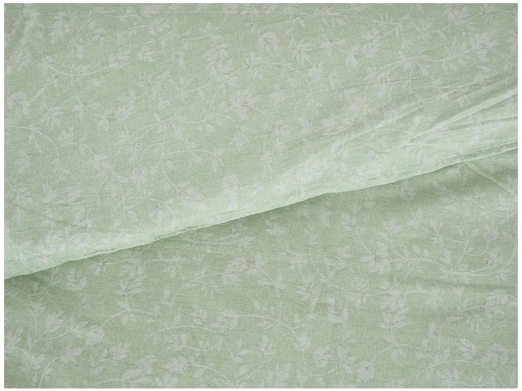 Renforcé pamut ágyneműhuzat GREEN FLOWERS zöld Ágyneműhuzat mérete: 70 x 90 cm | 140 x 200 cm