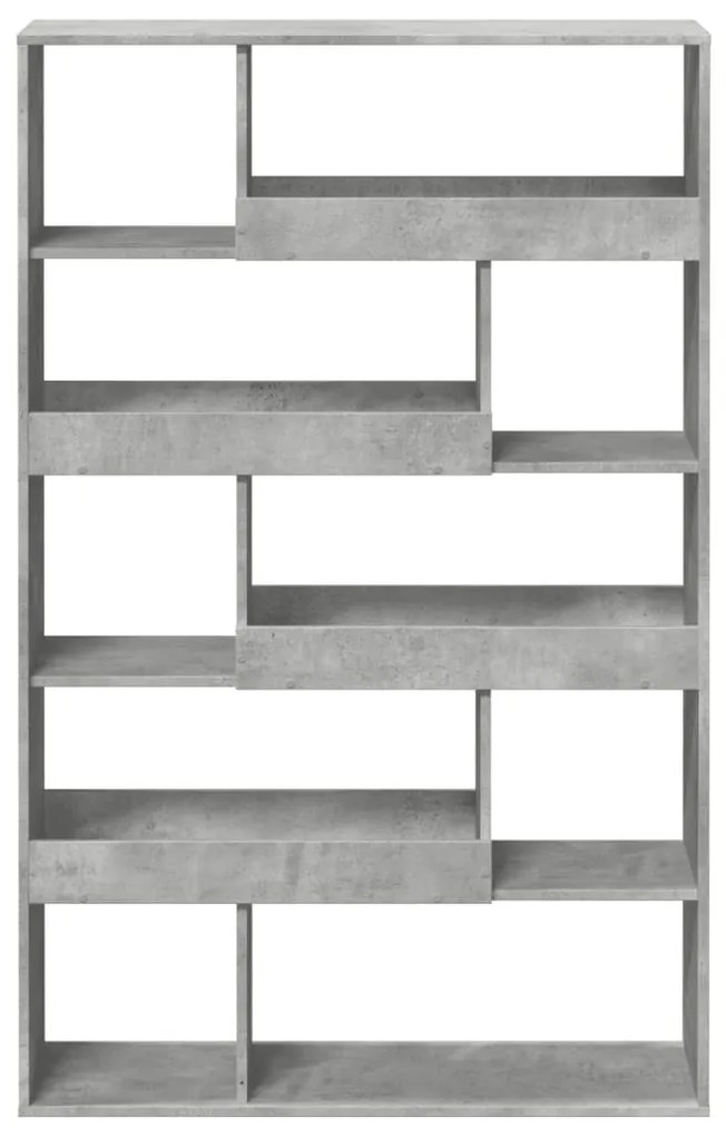 betonszürke szerelt fa könyvespolc 100 x 33 x 156,5 cm