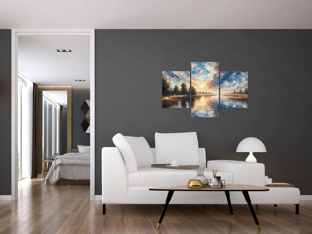 Kép - Napfestmény a víz felett (90x60 cm)