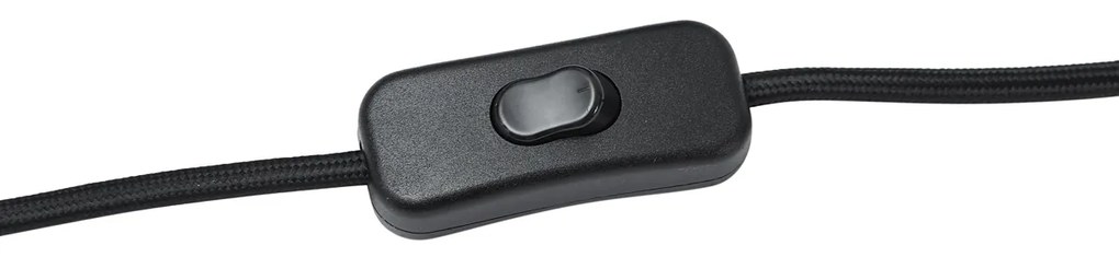 Japandi asztali lámpa fekete vászonernyővel - Dahlia