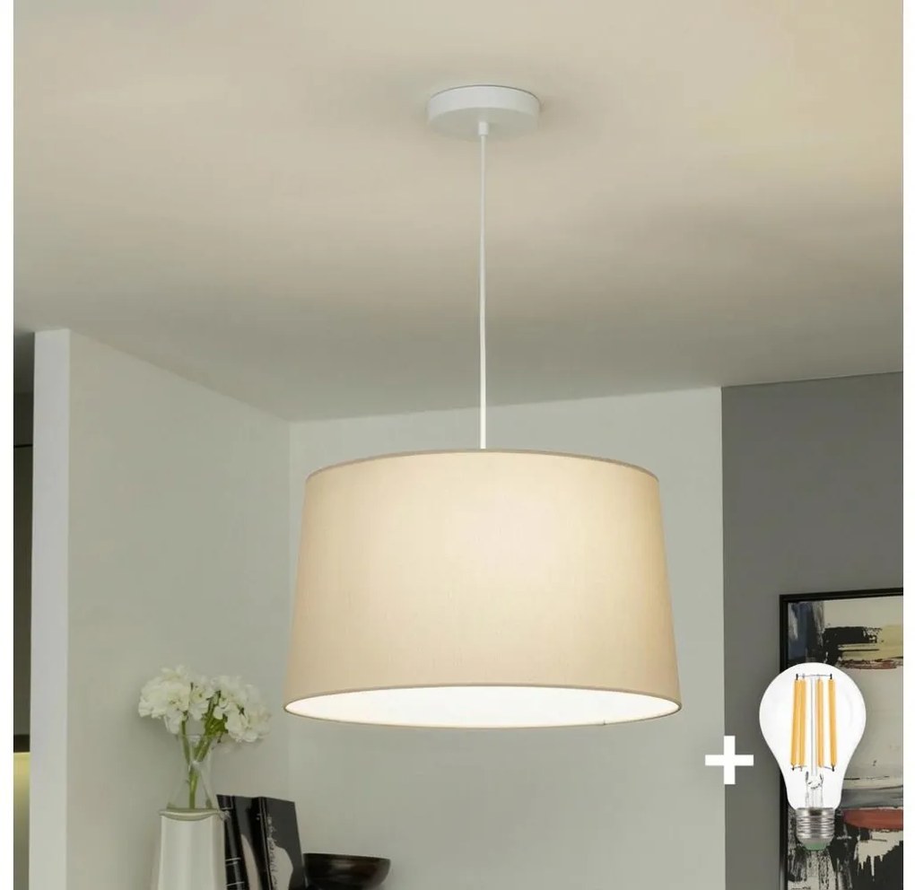 Brilagi - LED függeszték kábellel CERIA 1xE27/40W/230V átm. 45 cm bézs