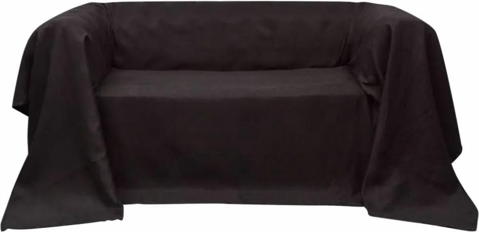 Mikro szálas kanapé terítő / védőhuzat 140 x 210 cm barna