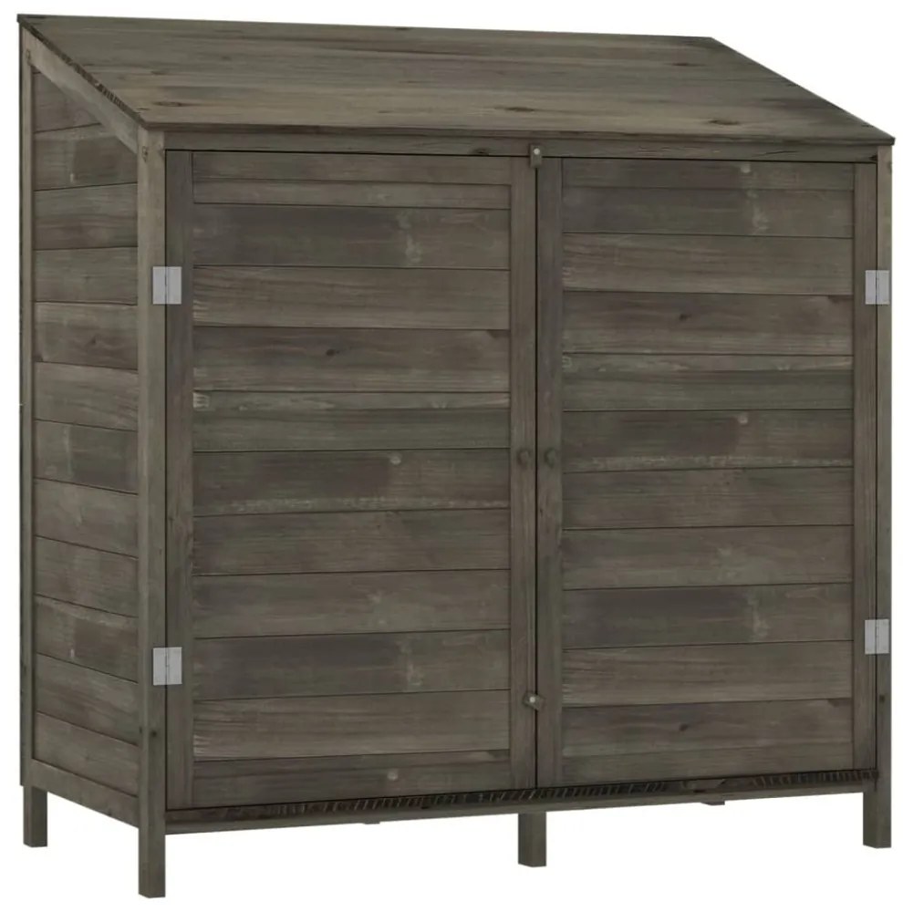 antracitszürke tömör fenyőfa kerti fészer 102 x 52 x 112 cm