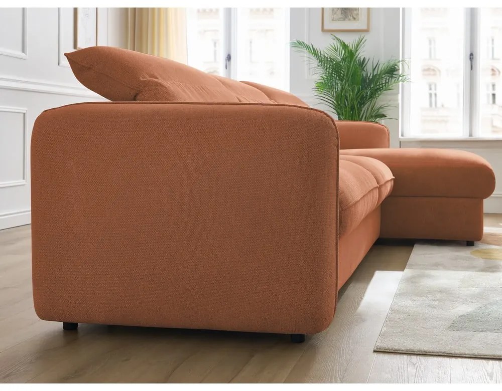 Narancssárga kinyitható sarokkanapé (variálható) Achille – Bobochic Paris