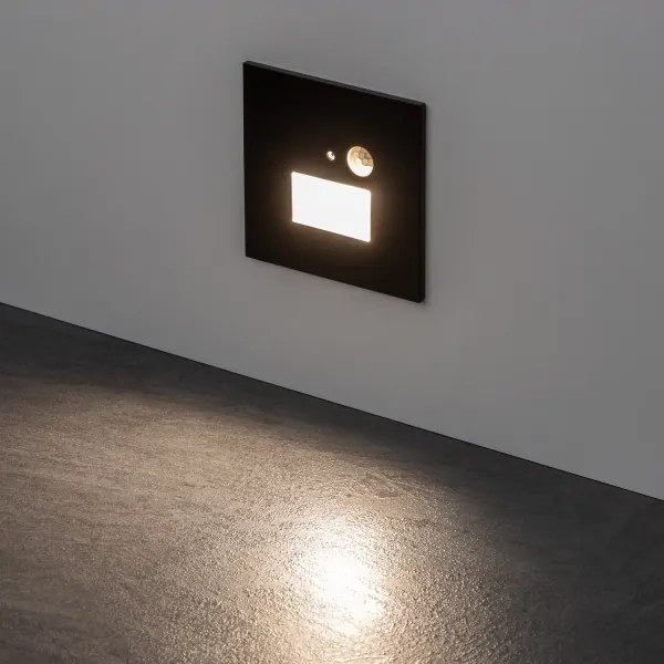 LED lépcsővilágító lámpatest mozgásérzékelővel LED/1,5W/230V 3000/4000/6000K fekete