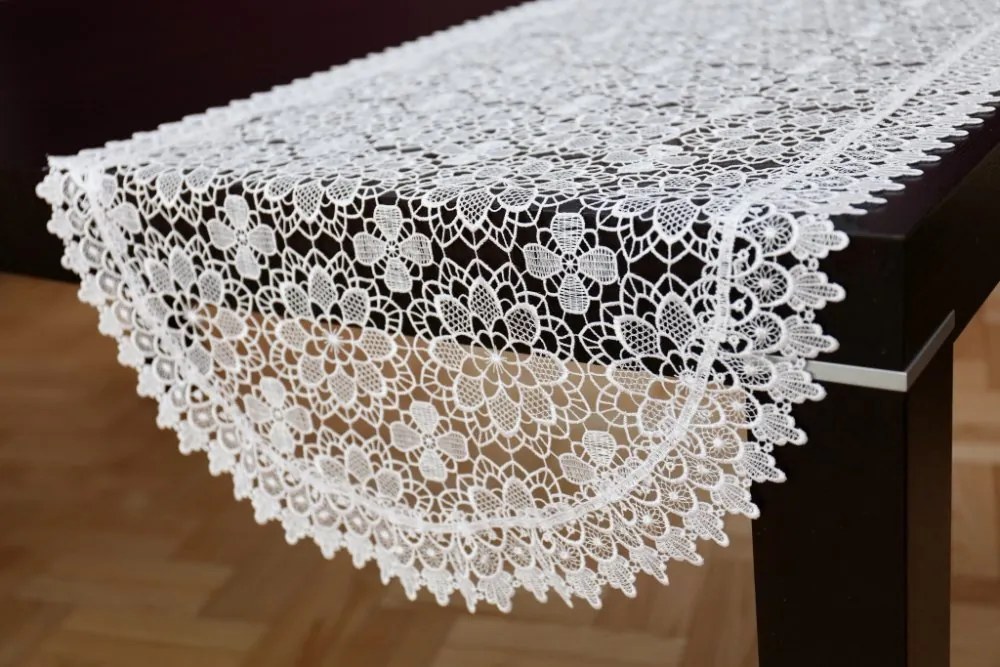 Ovális csipke terítő fehér Szélesség: 80cm | Hossz: 140cm