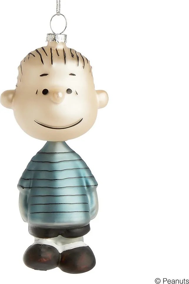 PEANUTS üveg karácsonyfadísz, Linus, 12 cm