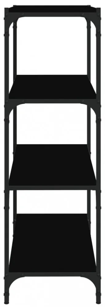 fekete szerelt fa és acél könyvszekrény 60 x 33 x 100 cm