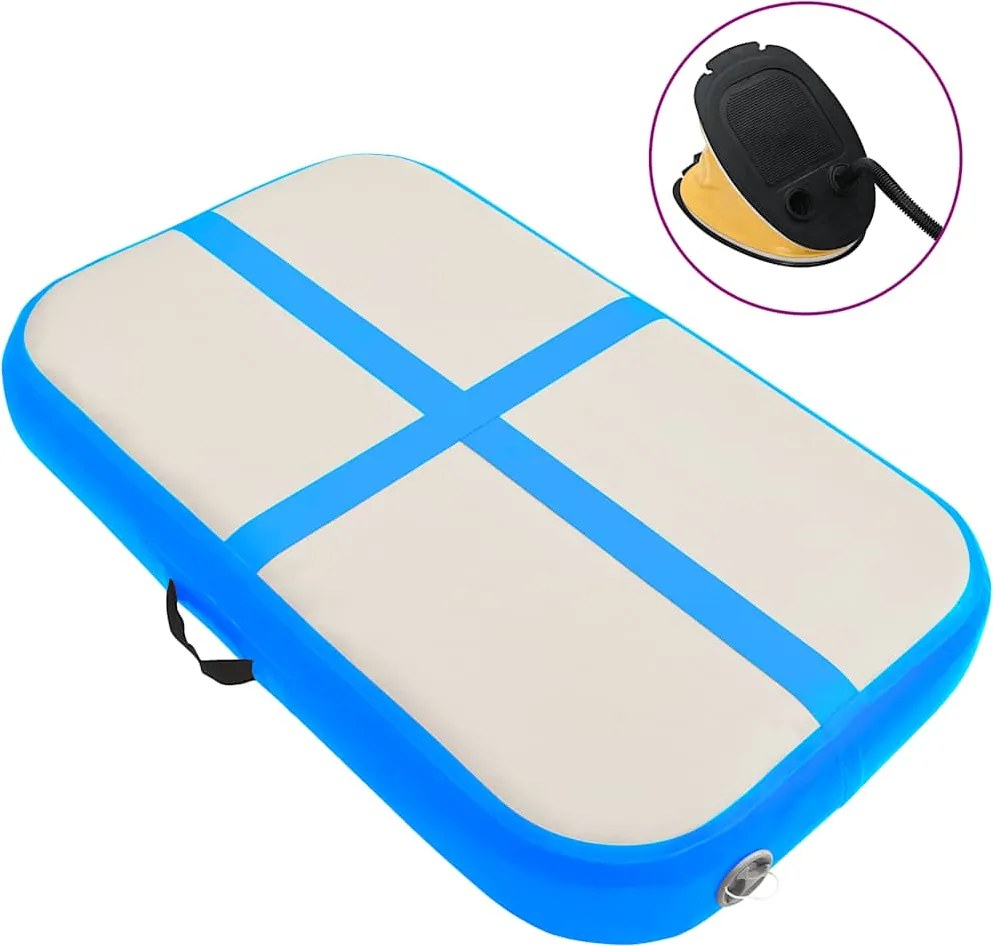 vidaXL kék PVC felfújható tornamatrac pumpával 60 x 100 x 15 cm