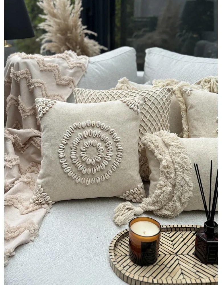 Pamut párnahuzat 43x43 cm Seashells – Mioli Decor