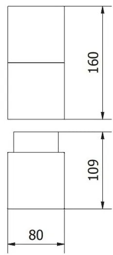 Lámpa Kerti lámpatest LARGO-AU, E27, max.15W, IP44, AC220-240V, 50-60Hz, falra szerelhető, grafit