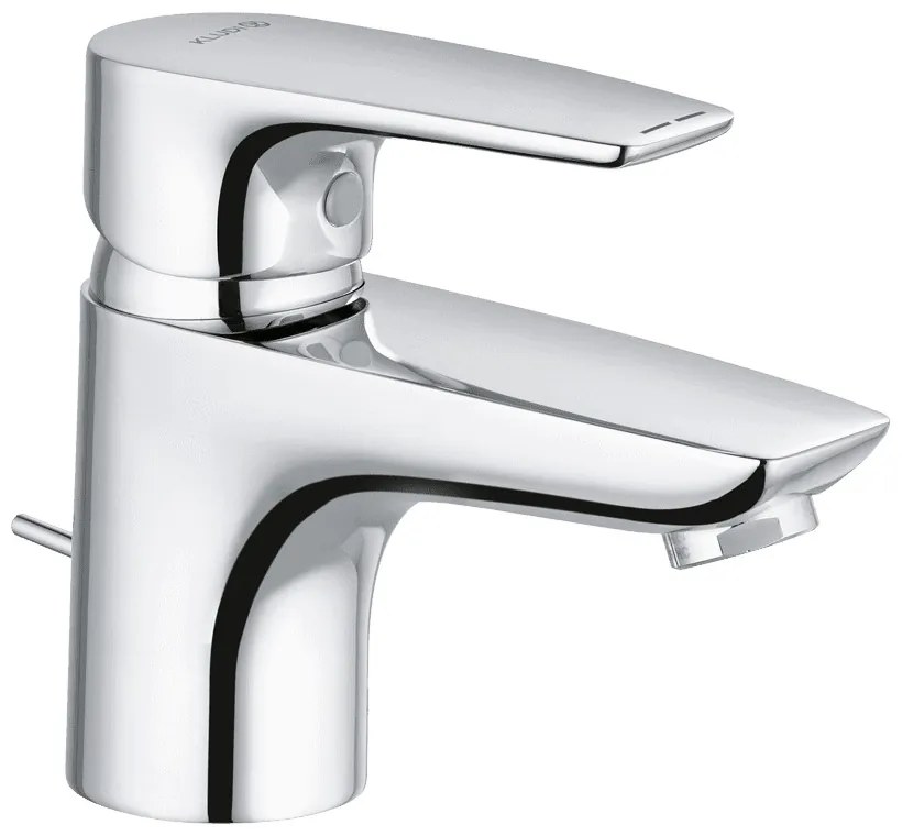 KLUDI Pure&amp;Solid 60 mosdó csaptelep, egykaros, automata leeresztőszeleppel, króm