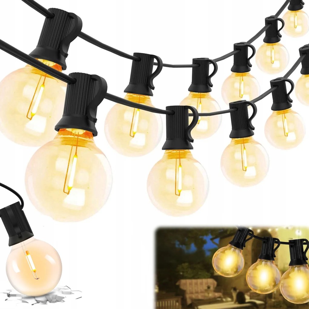 Kültéri Kerti girland LED-es kerti lámpák Világító a teraszra