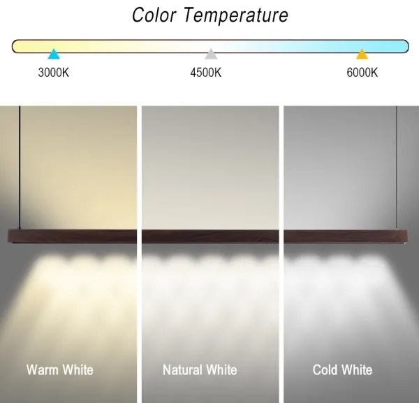 Immax NEO 07302L-LED Dimmelhető kábeles csillár MADEIRA 44W/230V Wi-Fi Tuya 202 cm dió