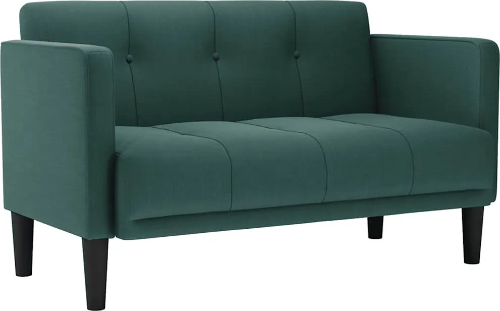 vidaXL sötétzöld szövet loveseat kanapé 111 cm
