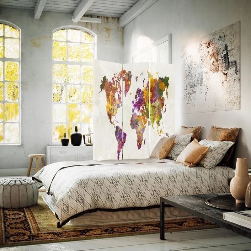 Gario Paraván Többszínu világtérkép Méret: 110 x 170 cm, Kivitelezés: Klasszikus paraván