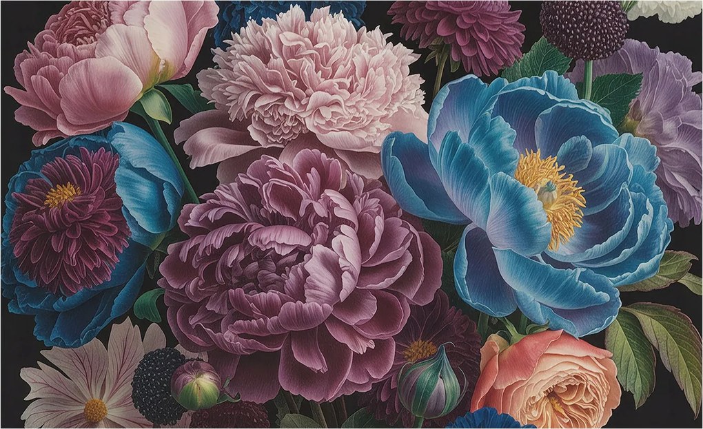 Flizelin fotótapéta Flizelin Design Színes virágok 416x254