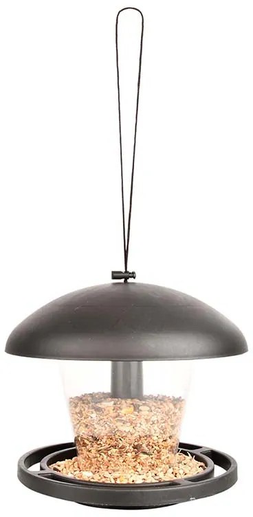 Modern stílusú felakasztható önadagolós madáretető, 19 cm átmérőjű