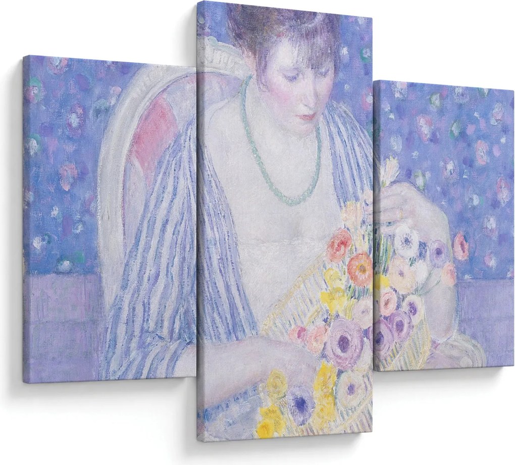 Kép - Frederick Carl Frieseke, The Basket of Flowers, reprodukciók (90x60 cm)