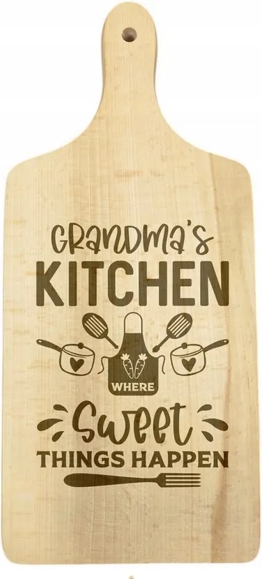 Fa vágódeszka dekoratív gravírozással Nagymama konyhája wz.2