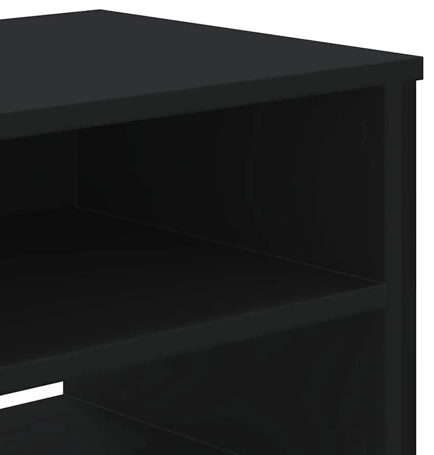 fekete szerelt fa TV-szekrény 122 x 34 x 41 cm