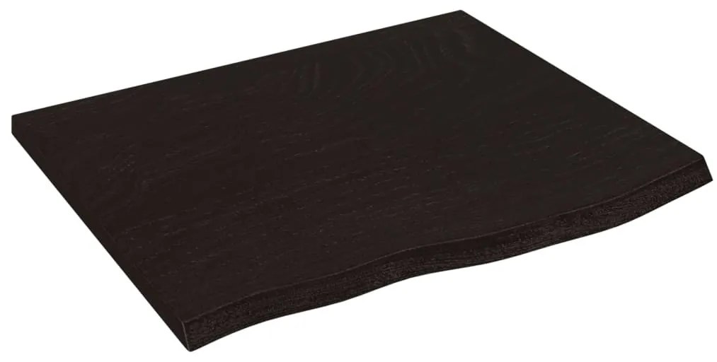 sötétbarna kezelt tömör fa fürdőszobai pult 60x50x(2-6) cm