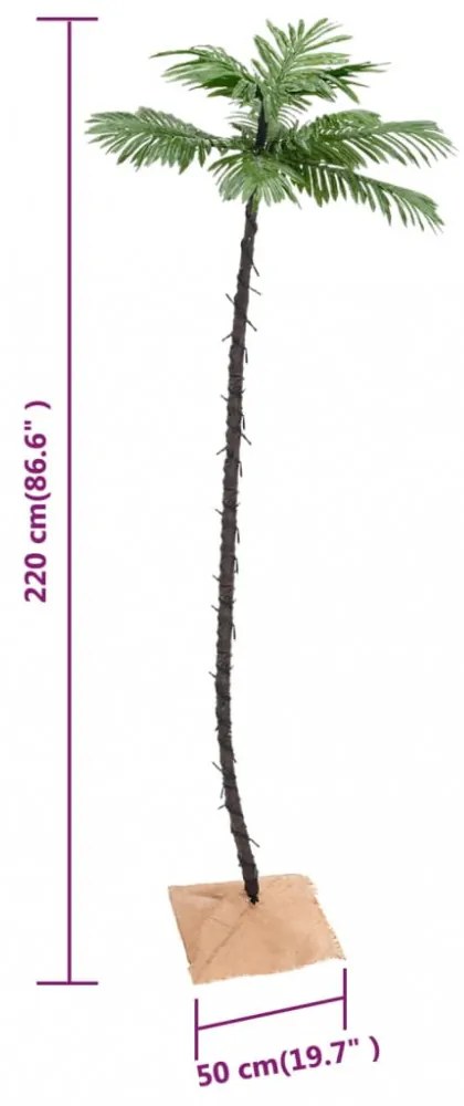 LED-es pálmafa 136 meleg fehér LED-del 220 cm