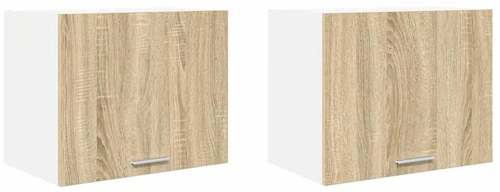Függő szekrény Riga 2 pcs Sonoma tölgy és fehér 50 x 31 x 40 cm
