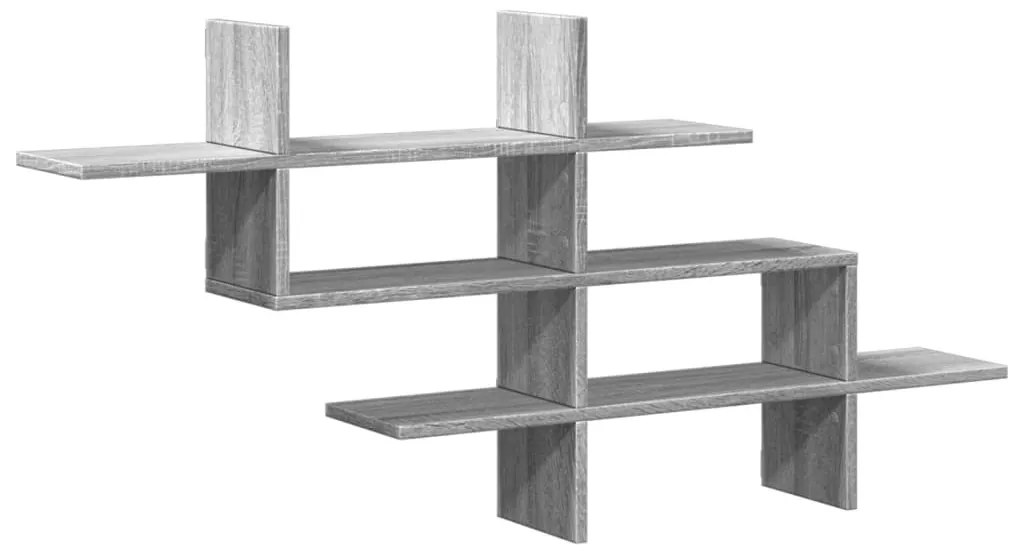 szürke sonoma színű szerelt fa fali polc 124,5 x 18 x 60,5 cm