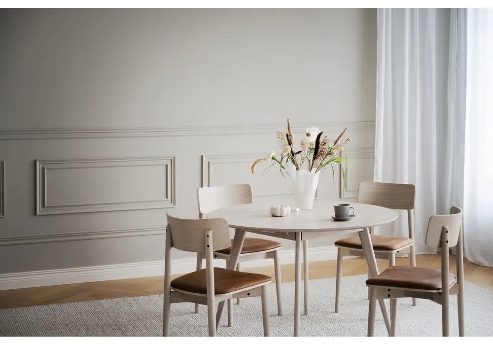 Konyakbarna-natúr színű bőr utánzat étkezőszék szett 2 db-os Wolcott – Rowico