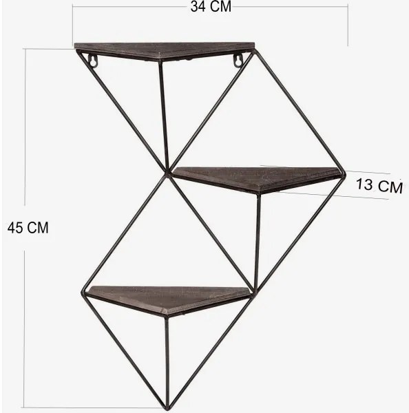 Fali polc 34x45 cm fenyő