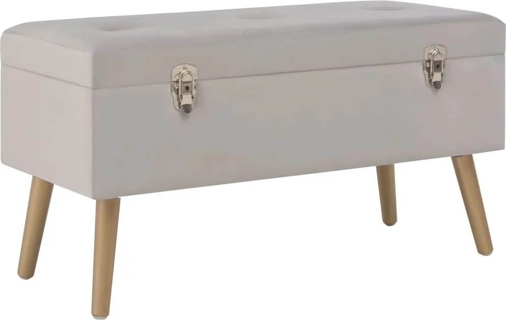 vidaXL szürke bársonypad tárolórekesszel 80 cm