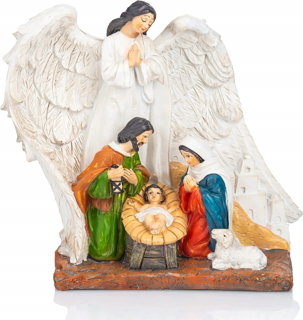 Karácsonyi figura Angyal imádkozik a Szent Családért Betlehem 18 cm