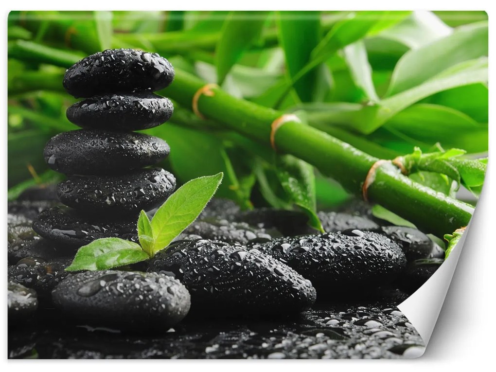 Gario Fotótapéta Bambusz és zen kövek Anyag: Vlies, Méret: 250 x 175 cm