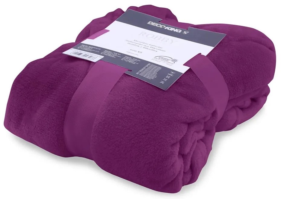 Robby sötétlila mikroszálas uniszex fürdőköpeny, méret XS - DecoKing