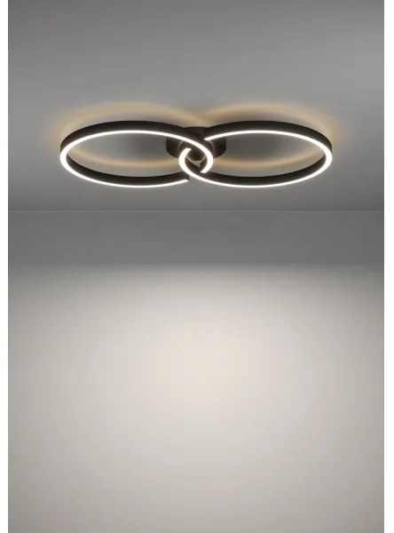 Eglo 900955-LED RGBW Dimmelhető mennyezeti lámpa AMANDOLO 19,5W/230V fekete + távirányító