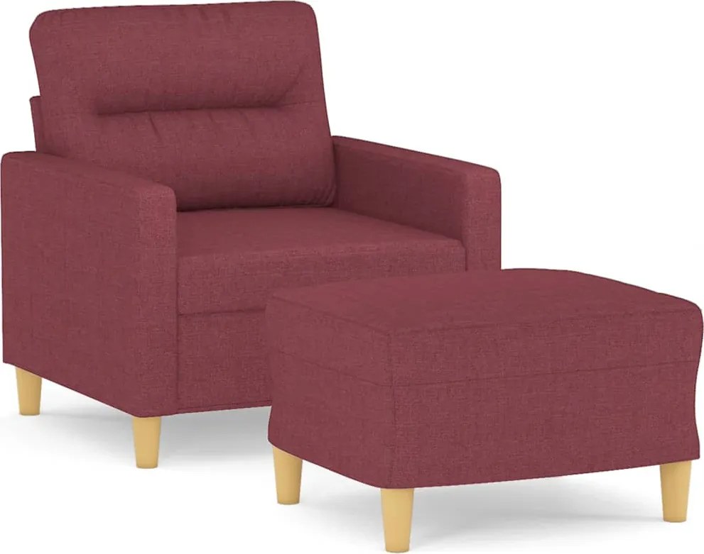 vidaXL bordó szövet kanapéfotel lábtartóval 60 cm