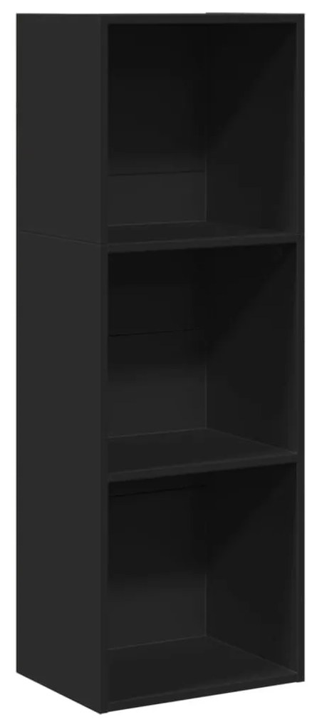 fekete szerelt fa könyvespolc 40 x 30 x 114 cm