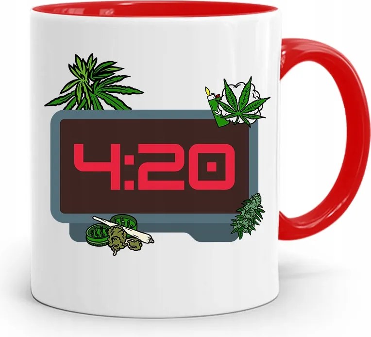 Dohányosoknak 420 Cbd Bögre Piros Ajándék fényképes nyomtatással