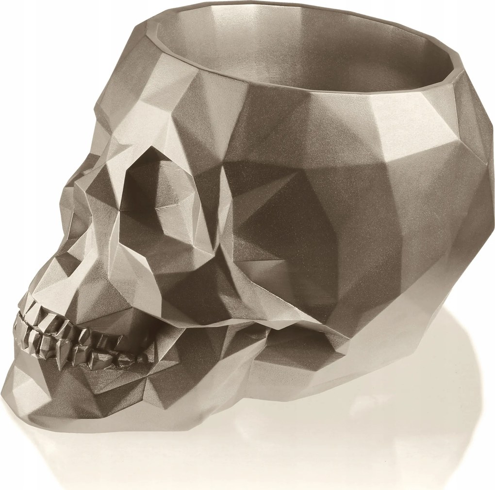 Virágtartó Skull Low-Poly Brass Poli 11 cm