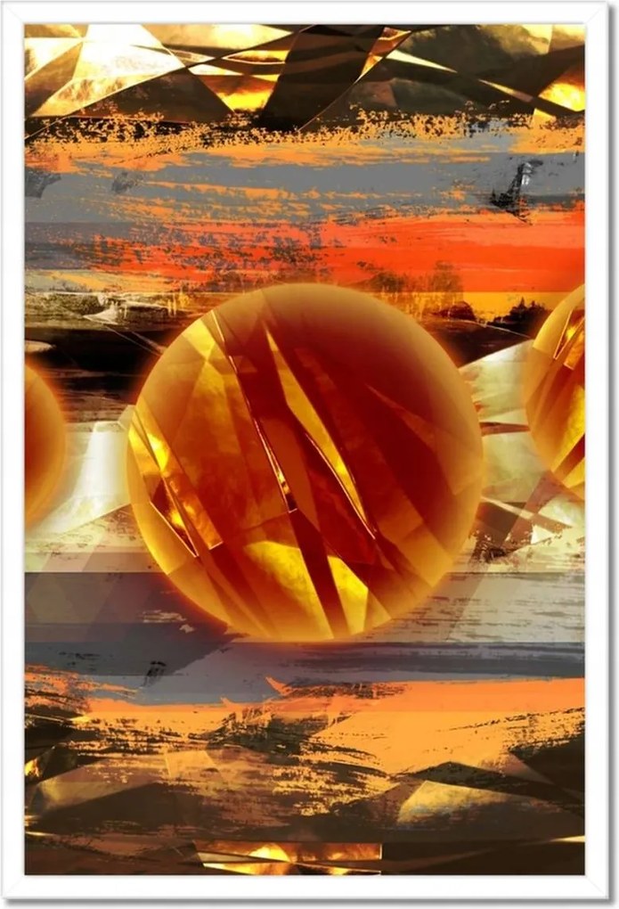 Poszterek keretben 40x60 Kíváncsi narancssárga gömbök