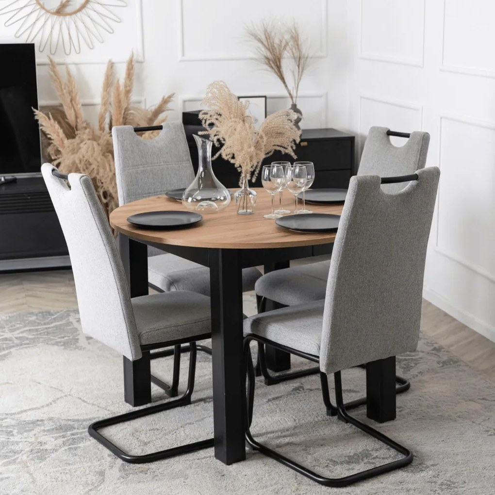 Szánkótalpas Étkezőszék Szürke/Fekete Színben. LOPEZ