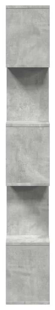 5 szintes betonszürke fa térelválasztó könyvespolc 70x24x161 cm
