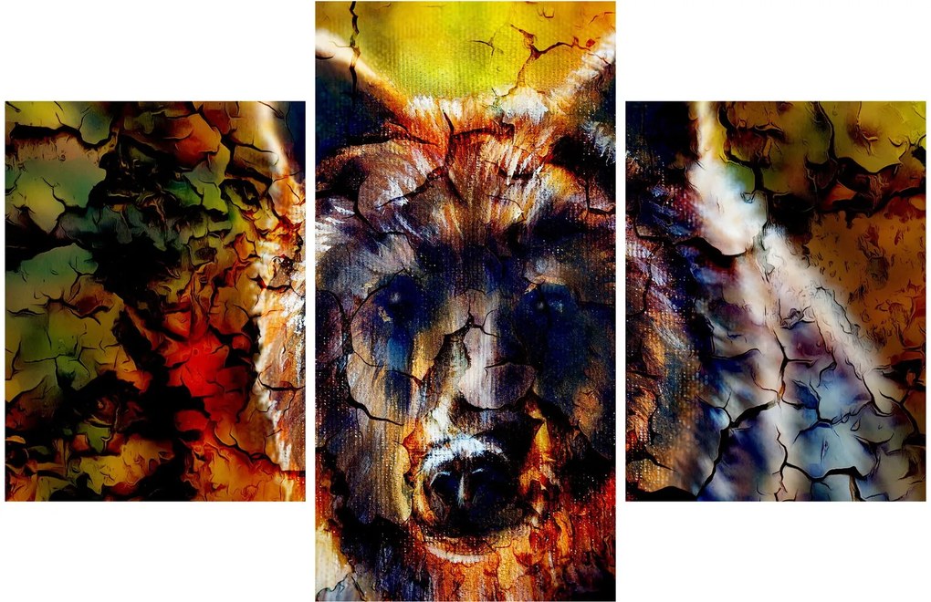 Kép - Medve, festmény (90x60 cm)