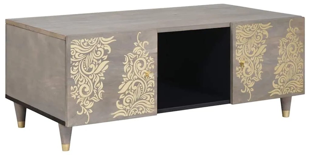 Dohányzóasztal Szürke 100 x 54 x 40 cm tömör mangófa